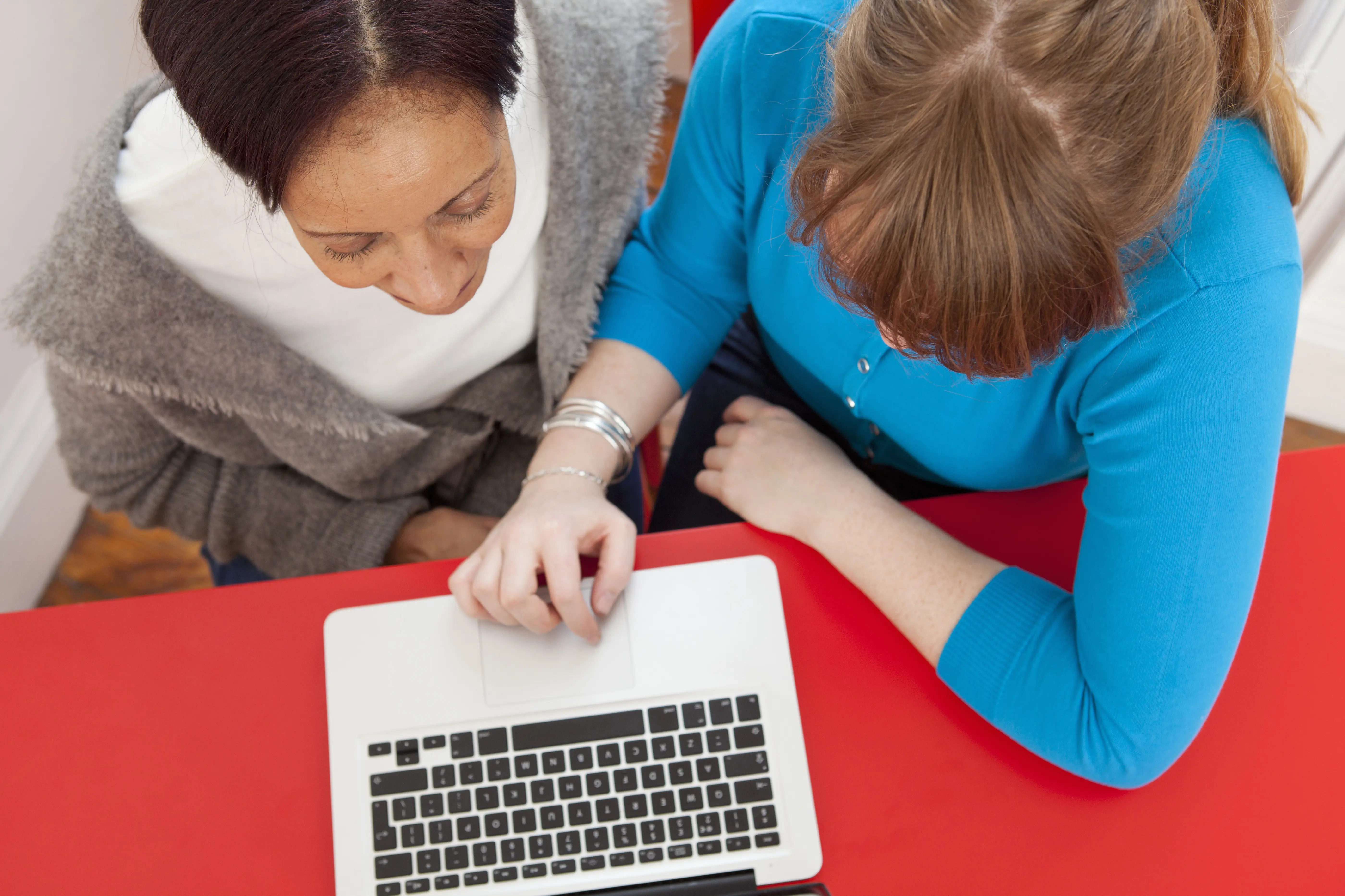 Businesswomen working on laptop